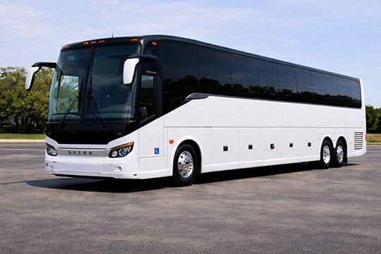 56-passenger charter bus available for charter in Indianapolis, IN